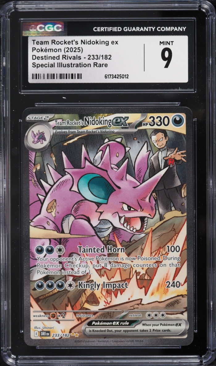 2025 Pokemon SV Destined Rivals SIR Team Rocket's Nidoking Ex #233 CGC 9 MINT