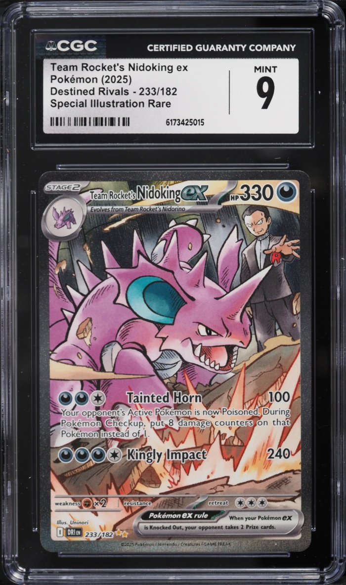 2025 Pokemon SV Destined Rivals SIR Team Rocket's Nidoking Ex #233 CGC 9 MINT