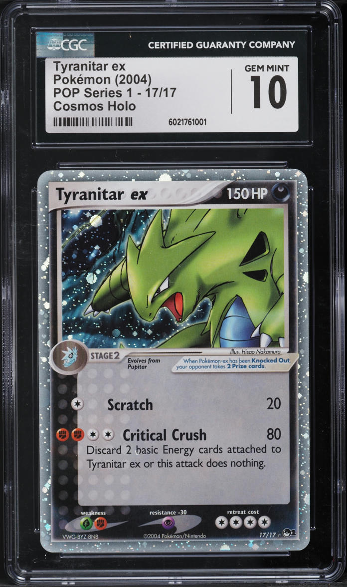 2004 Pokemon POP Series 1 Cosmos Holo Tyranitar ex #17 CGC 10 GEM MINT