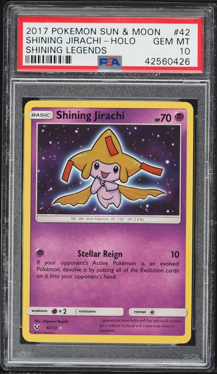 2017 Pokemon Sun & Moon Shining Legends Holo Shining Jirachi #42 PSA 10 GEM MINT