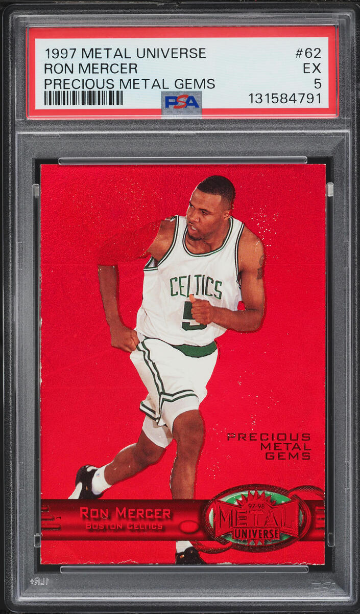 1997 Metal Universe Precious Metal Gems PMG Red Ron Mercer ROOKIE /100 #62 PSA 5 EX