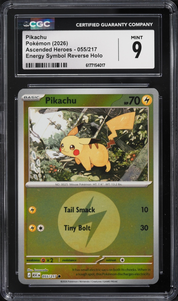 2026 Pokemon Mega Evolution Ascended Heroes Energy Symbol Reverse Holo Pikachu #055 CGC 9 MINT
