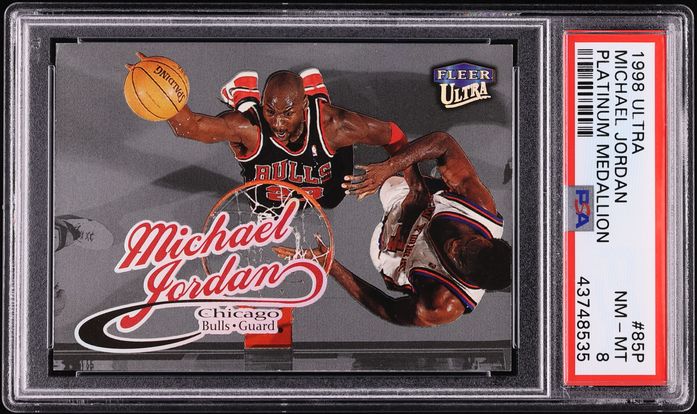 1998 Ultra Platinum Medallion Michael Jordan /99 #85P PSA 8 NM-MT