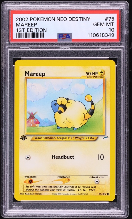 2002 Pokemon Neo Destiny 1st Edition Mareep #75 PSA 10 GEM MINT