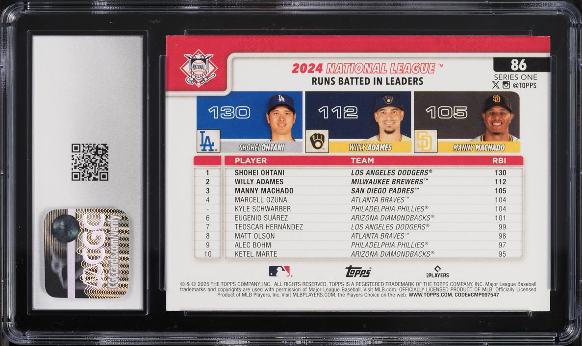 2025 Topps Shohei Ohtani Willy Adames Manny Machado #86 CGC 10 GEM MINT