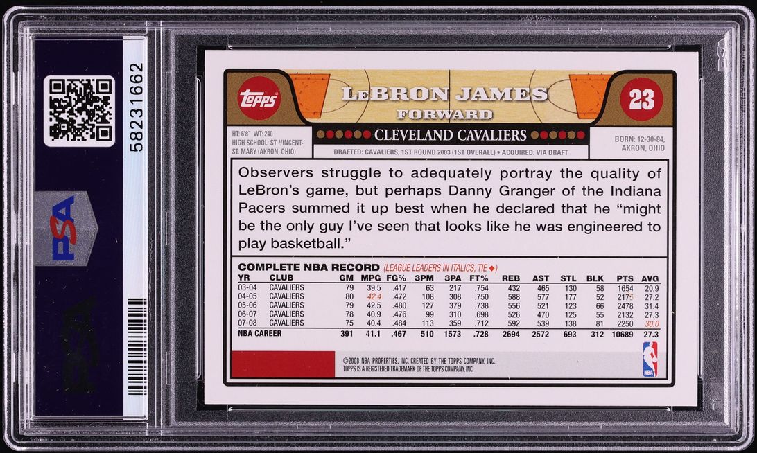 2008 Topps Basketball LeBron James #23 PSA 10 GEM MINT