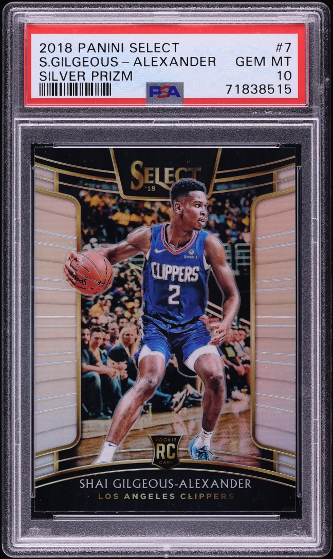 2018 Select Concourse Silver Prizm Shai Gilgeous-Alexander ROOKIE #7 PSA 10 GEM MINT