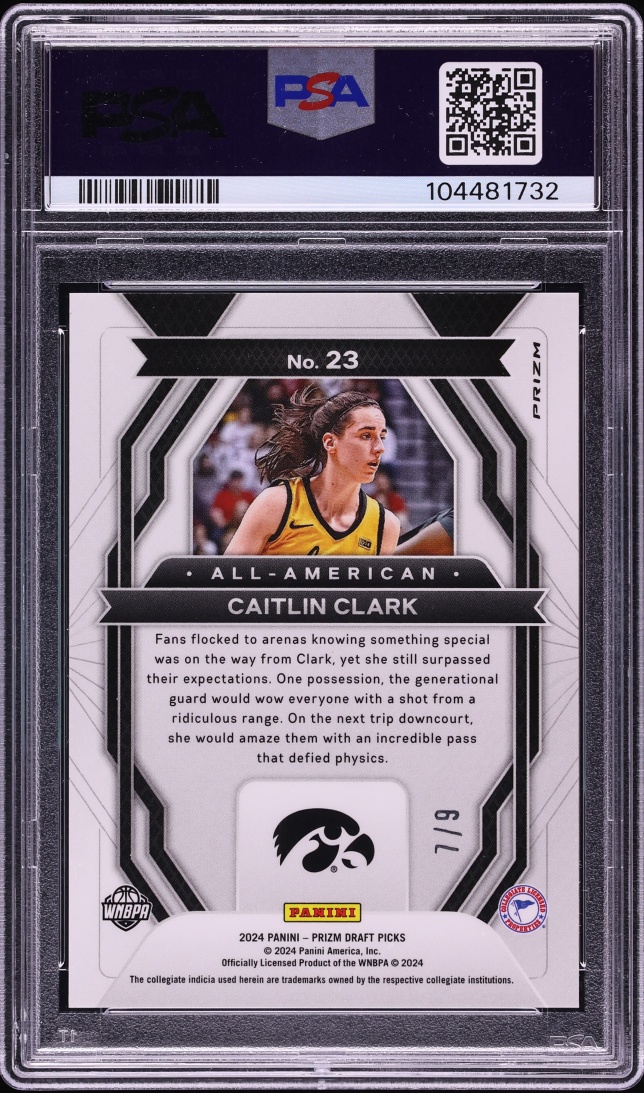 2024 Panini Prizm Draft Picks All-American Red Shimmer FOTL Caitlin Clark ROOKIE /9 PSA 10 GEM