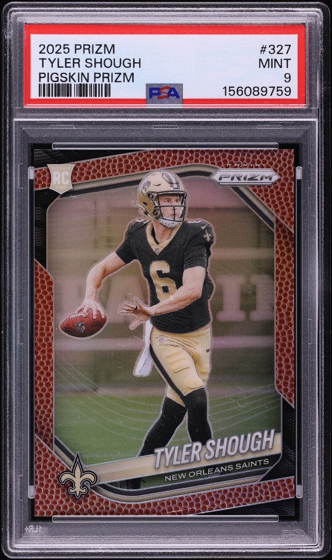 2025 Panini Prizm Pigskin Tyler Shough ROOKIE /180 #327 PSA 9 MINT