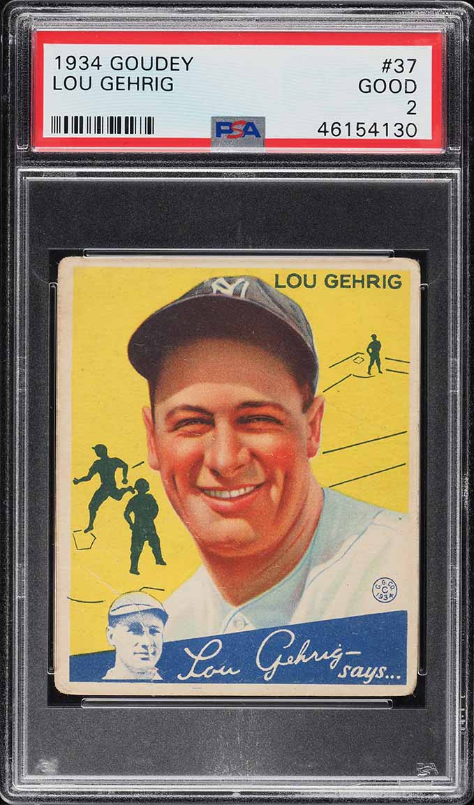 1934 Goudey Lou Gehrig #37 PSA 2 GD