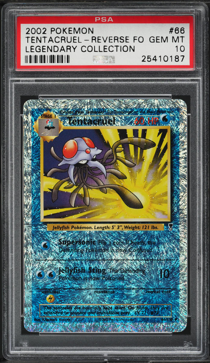 2002 Pokemon Legendary Collection Reverse Holo Tentacruel #66 PSA 10 GEM MINT