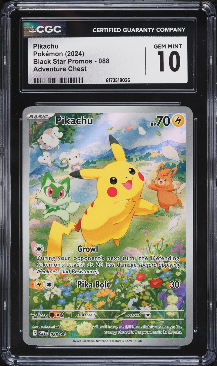 2024 Pokemon Scarlet & Violet Promo Paldea Adventure Chest Full Art Pikachu #88 CGC 10 GEM MINT