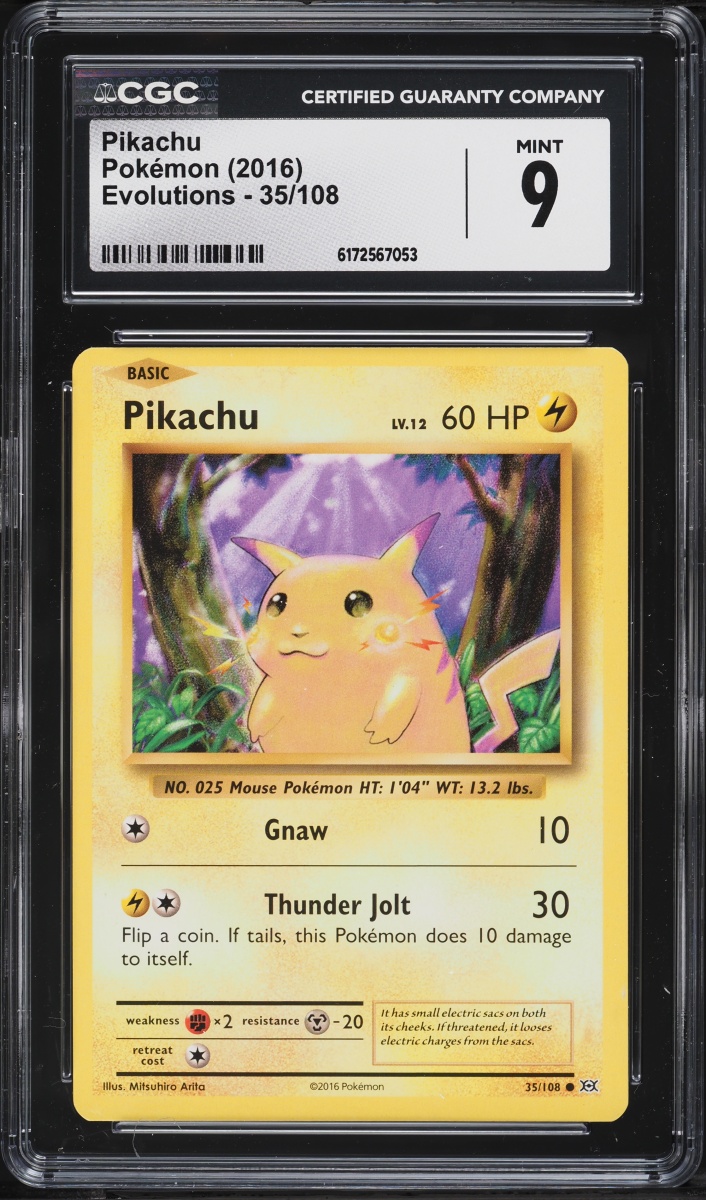 2016 Pokemon XY Evolutions Pikachu #35 CGC 9 MINT