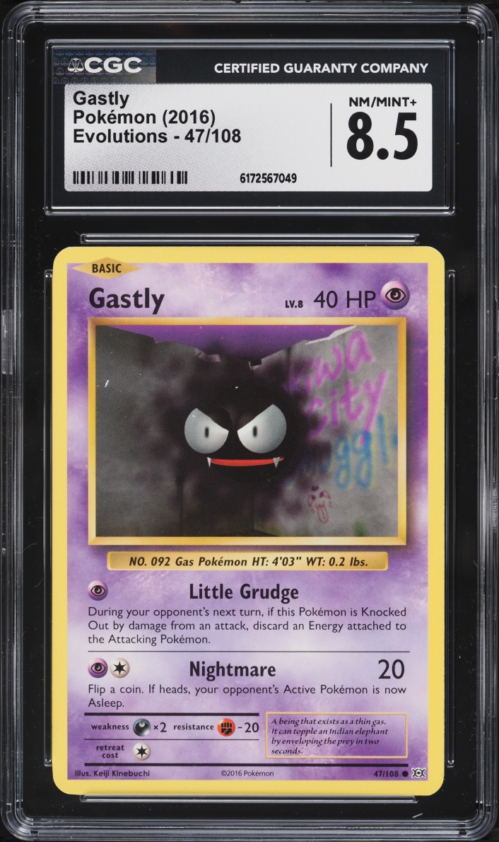 2016 Pokemon XY Evolutions Gastly #47 CGC 8.5 NM-MT+