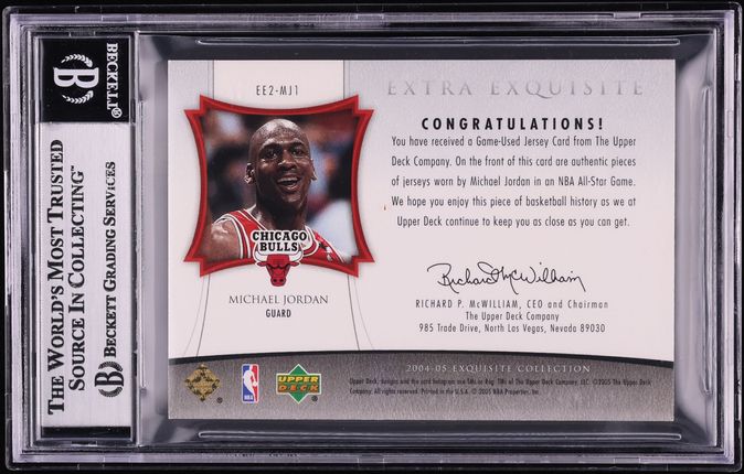 2004 Exquisite Collection Extra Exquisite Michael Jordan PATCH /10 #EE2-MJ1 BGS 9 MINT