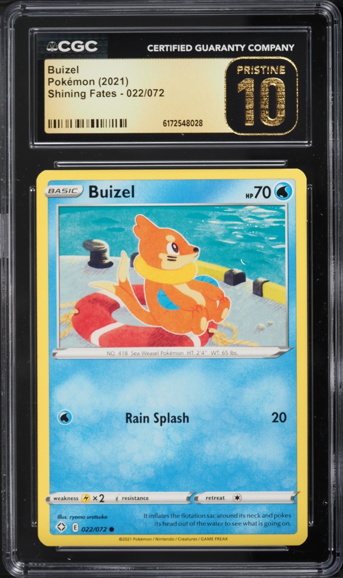2021 Pokemon Sword & Shield Shining Fates Buizel #022 CGC 10 PRISTINE