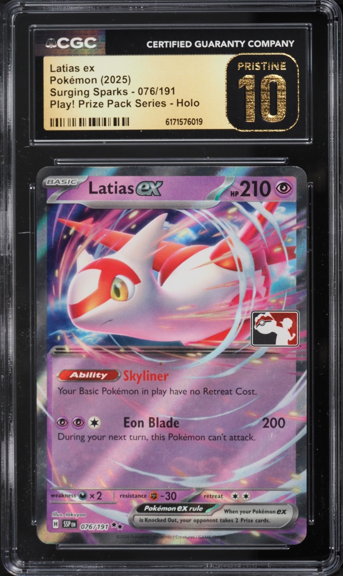 2025 Pokemon Scarlet & Violet Surging Sparks Play! Prize Holo Latias ex #76 CGC 10 PRISTINE