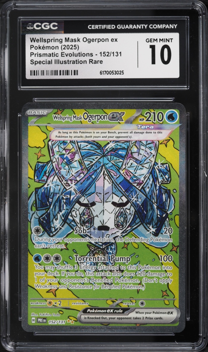 2025 Pokemon SV Prismatic Evolutions SIR Wellspring Mask Ogerpon EX #152 CGC 10 GEM MINT