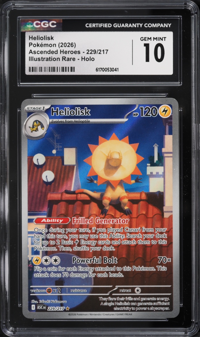 2026 Pokemon Mega Evolution Ascended Heroes IR Heliolisk #229 CGC 10 GEM MINT