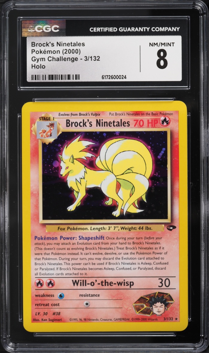 2000 Pokemon Gym Challenge Holo Brock's Ninetales #3 CGC 8 NM-MT