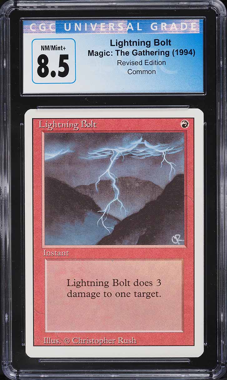 1994 Magic The Gathering MTG Revised Edition Lightning Bolt C R CGC 8.5 ...