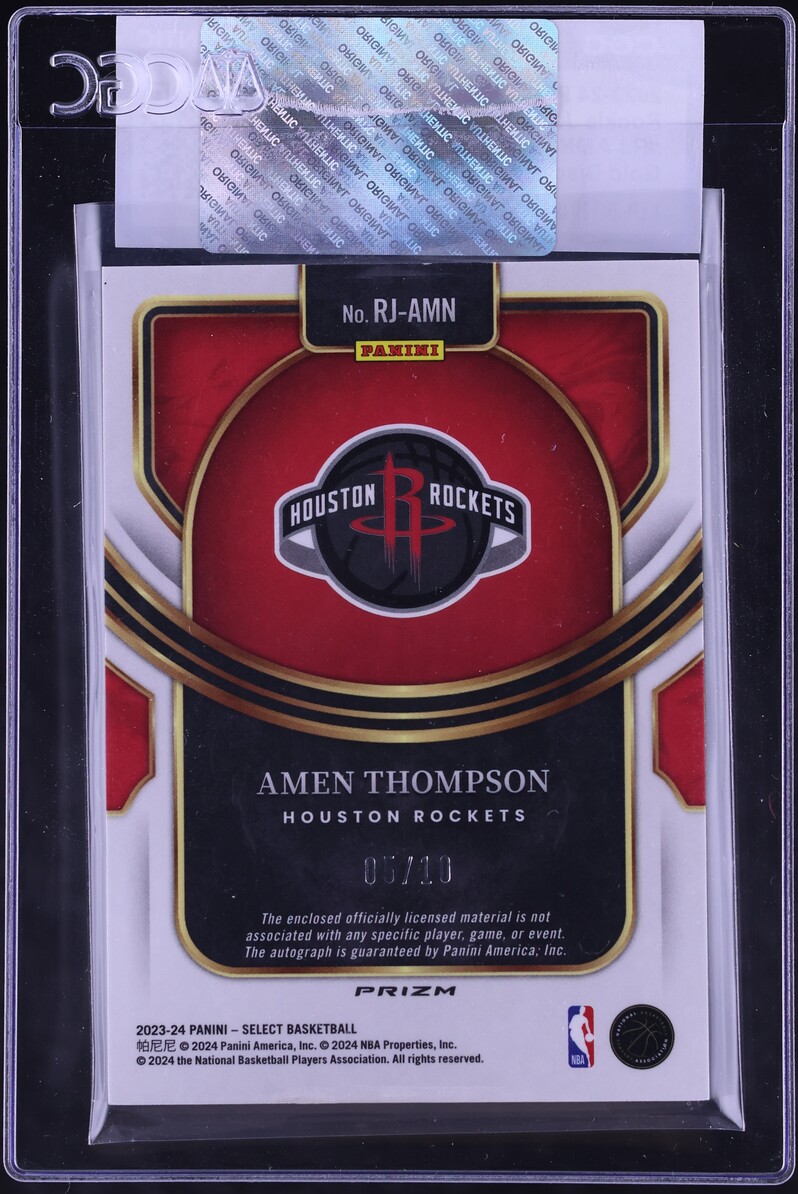 2023 Select Jersey Gold Disco Amen Thompson ROOKIE PATCH AUTO /10 #RJ-AMN CGC AUTH - Photo 2