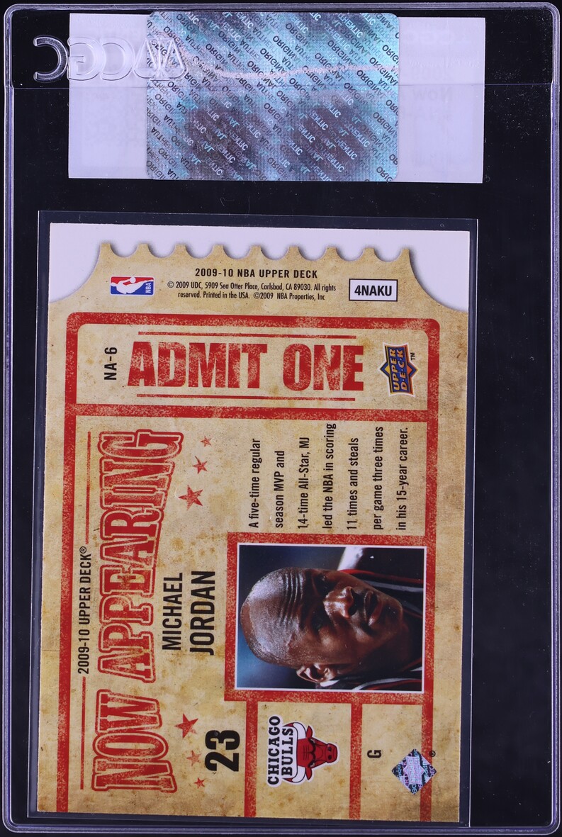 2009 Upper Deck Now Appearing Michael Jordan #NA-6 CGC AUTH - Photo 2