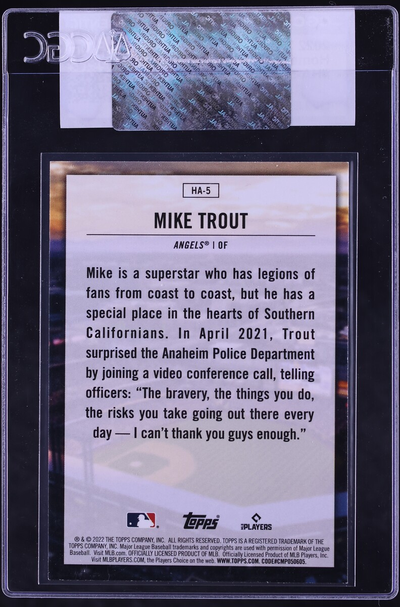 2022 Topps Home Field Advantage Mike Trout #HA-5 CGC AUTH