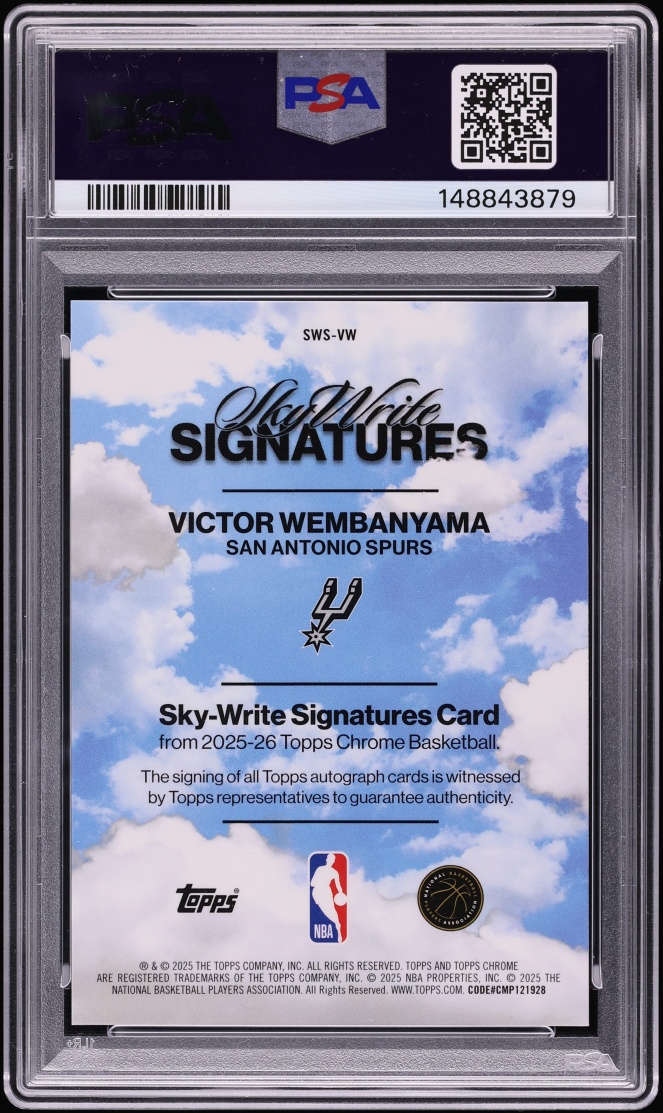 2025 Topps Chrome Sky Write Signatures Black Geo Victor Wembanyama AUTO /10 PSA 10 GEM MINT