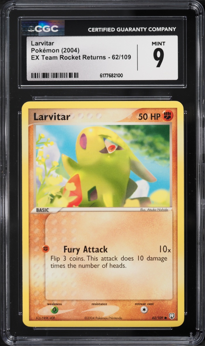 2004 Pokemon Ex Team Rocket Returns Larvitar #62 CGC 9 MINT