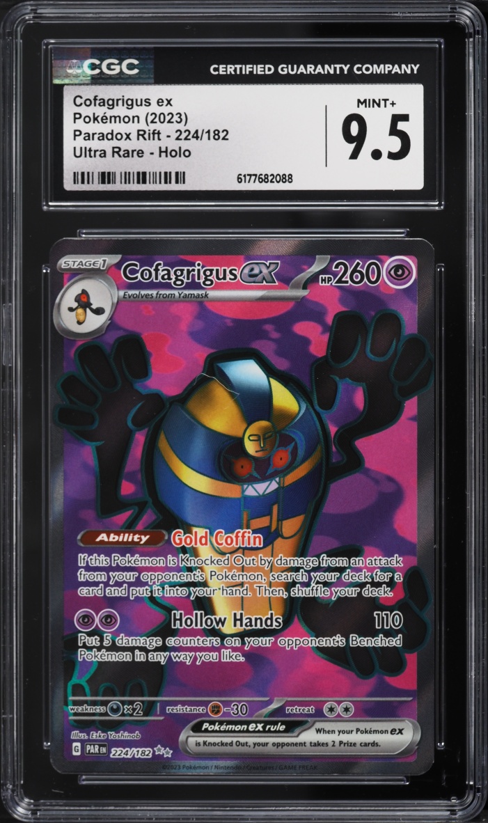 2023 Pokemon Scarlet & Violet Paradox Rift Full Art Cofagrigus EX #224 CGC 9.5 MINT+