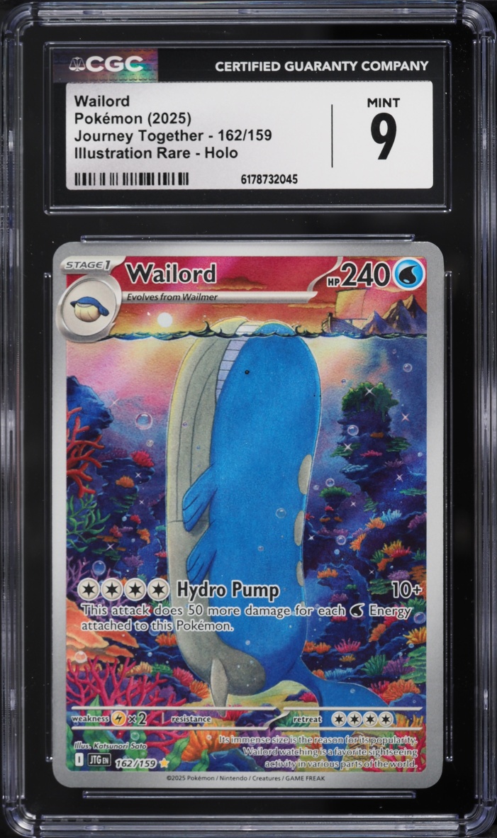 2025 Pokemon Scarlet & Violet Journey Together IR Wailord #162 CGC 9 MINT