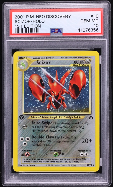2001 Pokemon Neo Discovery 1st Edition Holo Scizor #10 PSA 10 GEM MINT