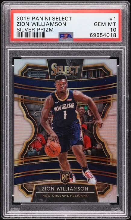 2019-20 Panini Select #1 Zion Williamson RC Concourse PSA 10