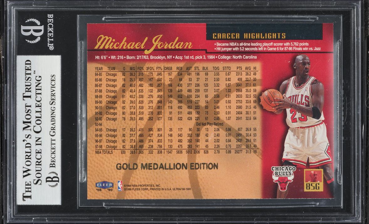 1998 Ultra Gold Medallion Michael Jordan #85G BGS 9 MINT