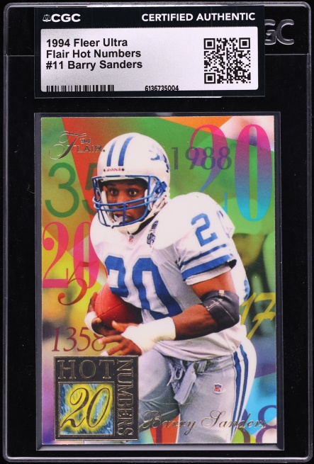 1994 Ultra Flair Hot Numbers Barry Sanders #11 CGC AUTH