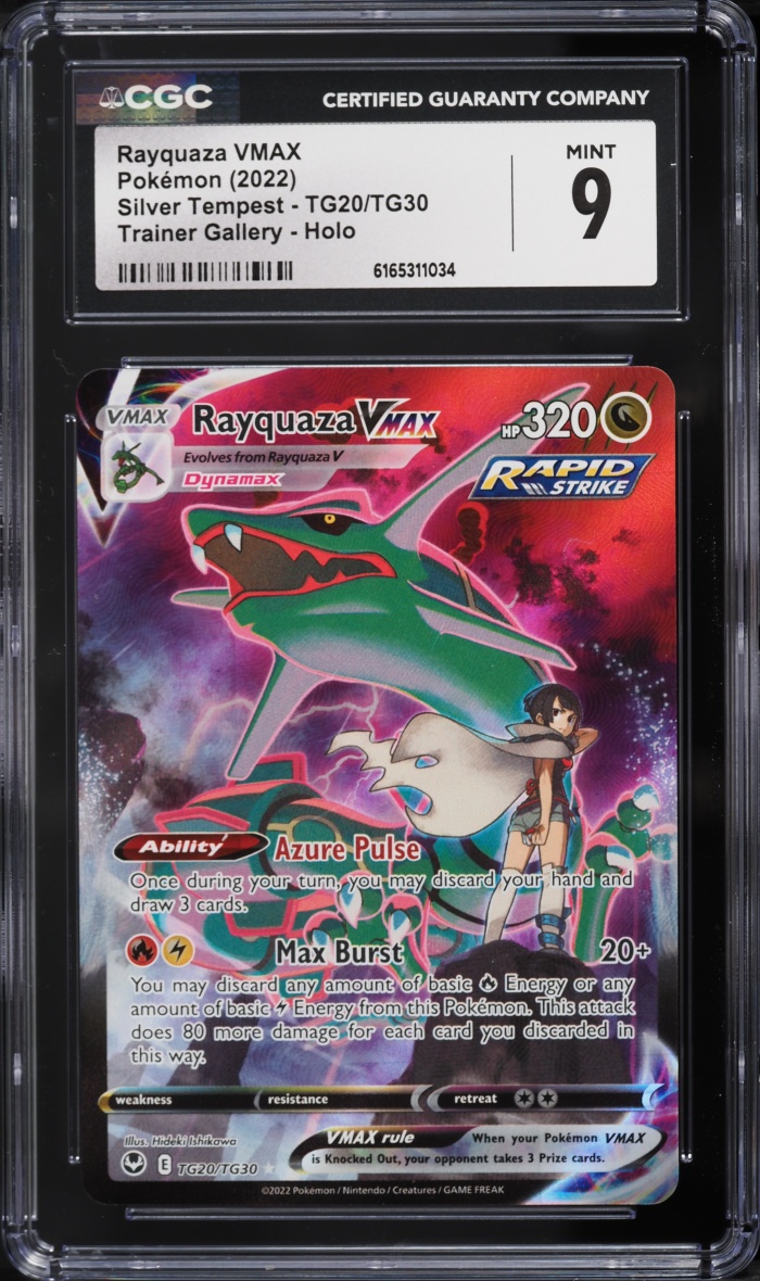 2022 Pokemon Sword & Shield Silver Tempest Trainer Gallery CHR Rayquaza VMAX #TG20 CGC 9 MINT