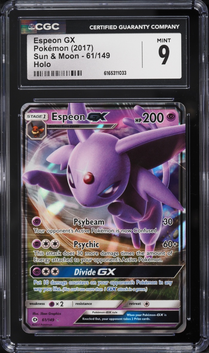 2017 Pokemon Sun & Moon Holo Espeon GX #61 CGC 9 MINT