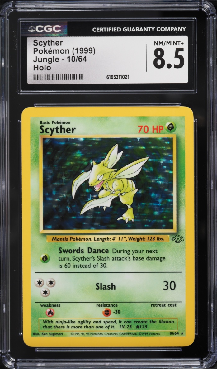 1999 Pokemon Jungle Holo Scyther #10 CGC 8.5 NM-MT+