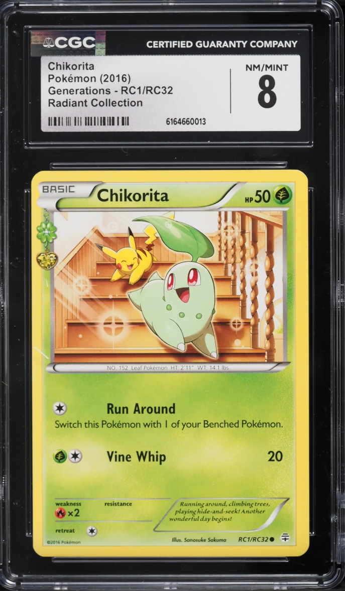 2016 Pokemon XY Generations Radiant Collection Chikorita #RC1 CGC 8 NM-MT