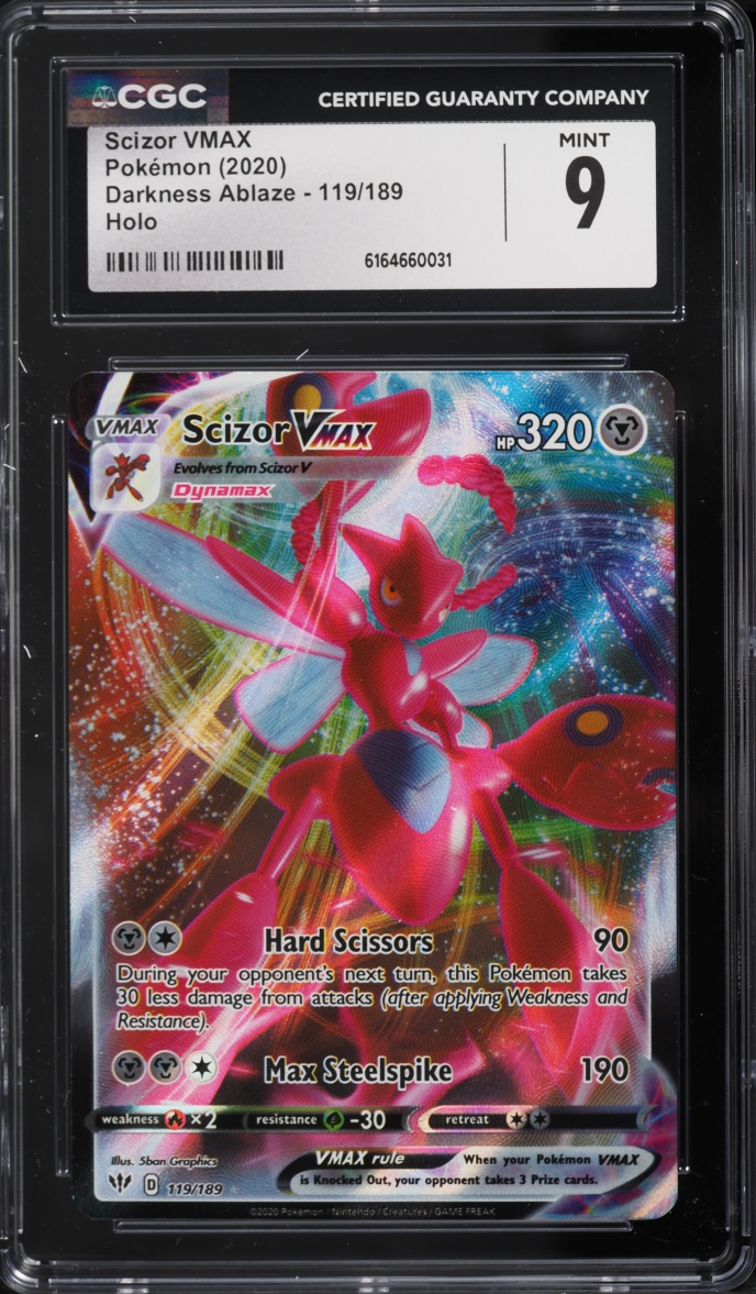 2020 Pokemon Sword & Shield Darkness Ablaze Full Art Scizor VMAX #119 CGC 9 MINT
