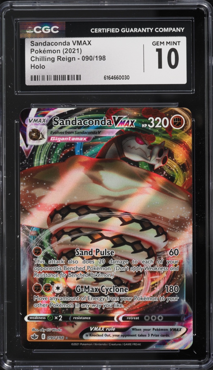 2021 Pokemon Sword & Shield Chilling Reign Alt Art Sandaconda VMAX #090 CGC 10 GEM MINT