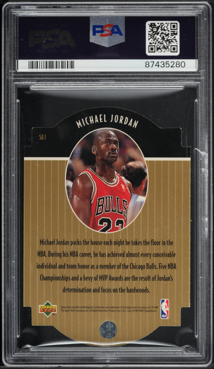 1997 Collector's Choice Star Attraction Gold Michael Jordan #SA1 PSA 8 NM-MT