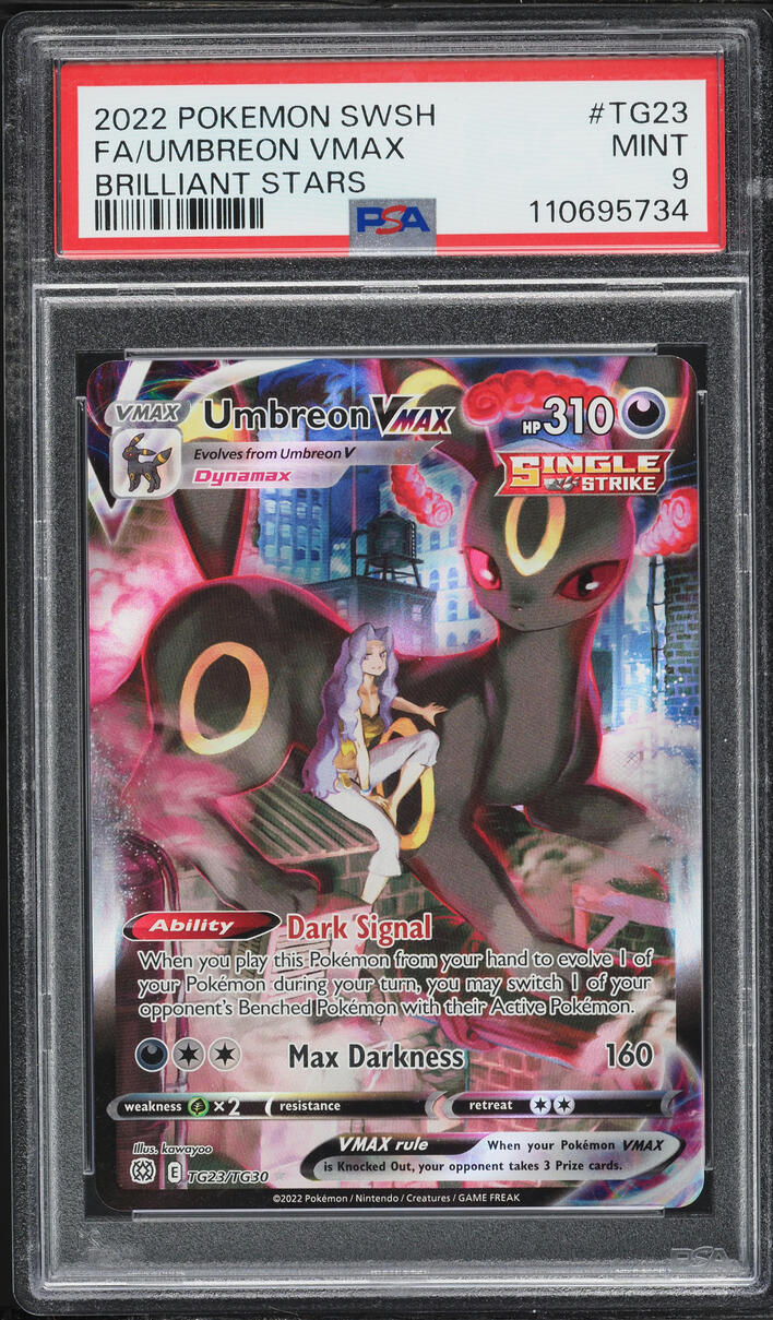 2022 Pokemon Sword & Shield Brilliant Stars CHR Umbreon VMAX #TG23 PSA 9 MINT