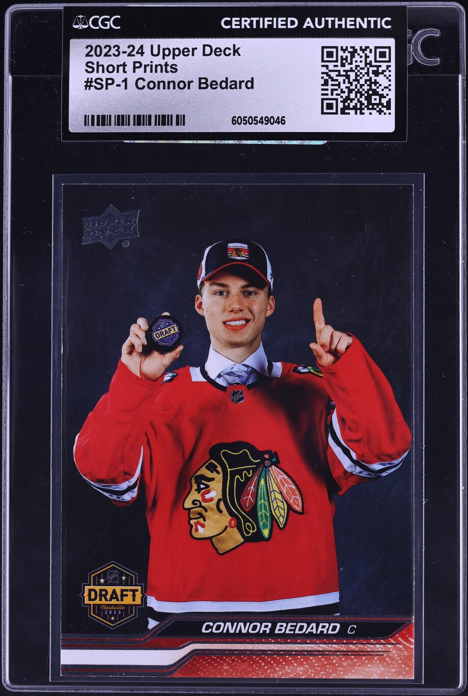 2023 Upper Deck Hockey Connor Bedard SP ROOKIE #SP-1 CGC AUTH