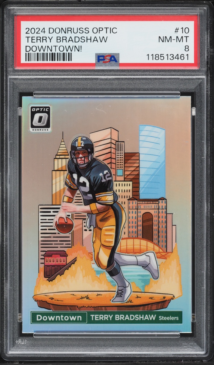 2024 Donruss Optic Downtown Terry Bradshaw #10 PSA 8 NM-MT