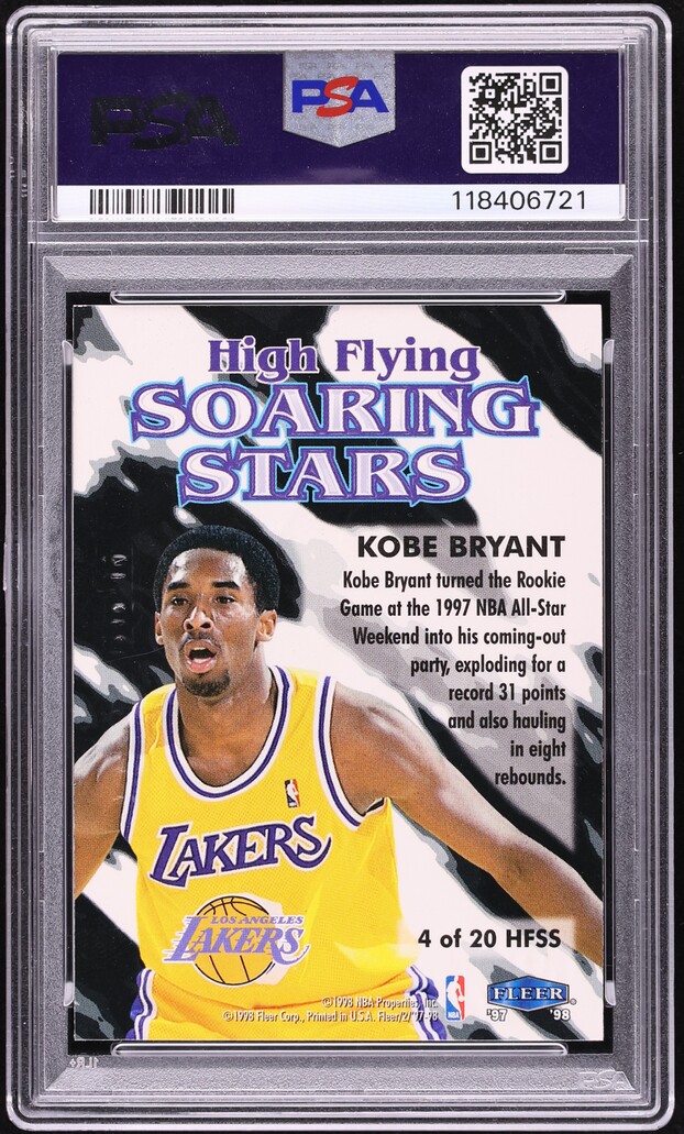 1997 Fleer High Flying Soaring Stars Kobe Bryant #4 PSA 9 MINT