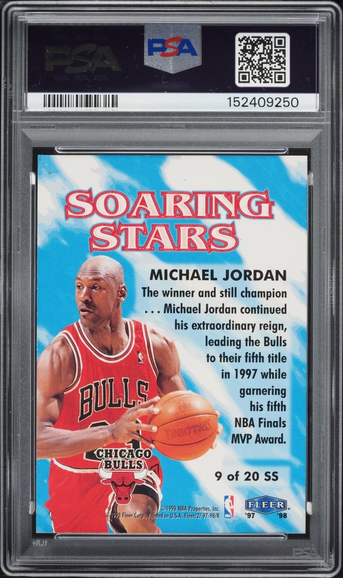 1997 Fleer Soaring Stars Michael Jordan #9 PSA 8 NM-MT
