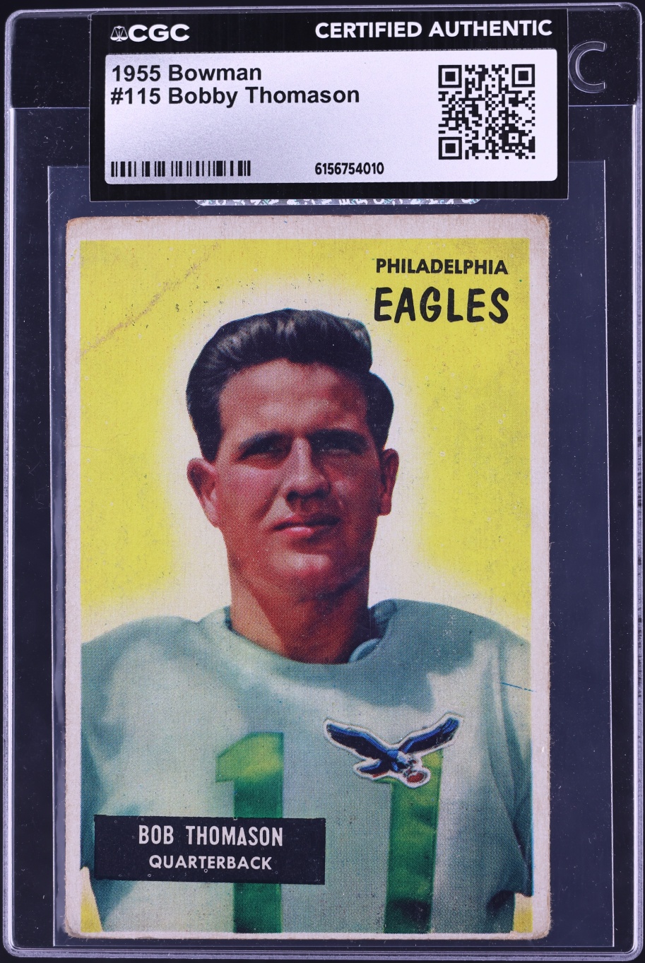1955 Bowman Football Bobby Thomason #115 CGC AUTH