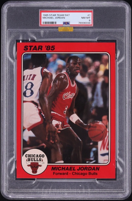 1985 Star Team Supers 5x7 Michael Jordan ROOKIE #1 MBA PSA 8 NM-MT